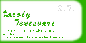 karoly temesvari business card